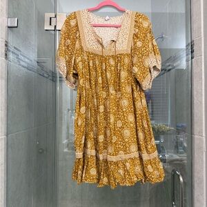 Old Navy Cream and Brown Floral Top